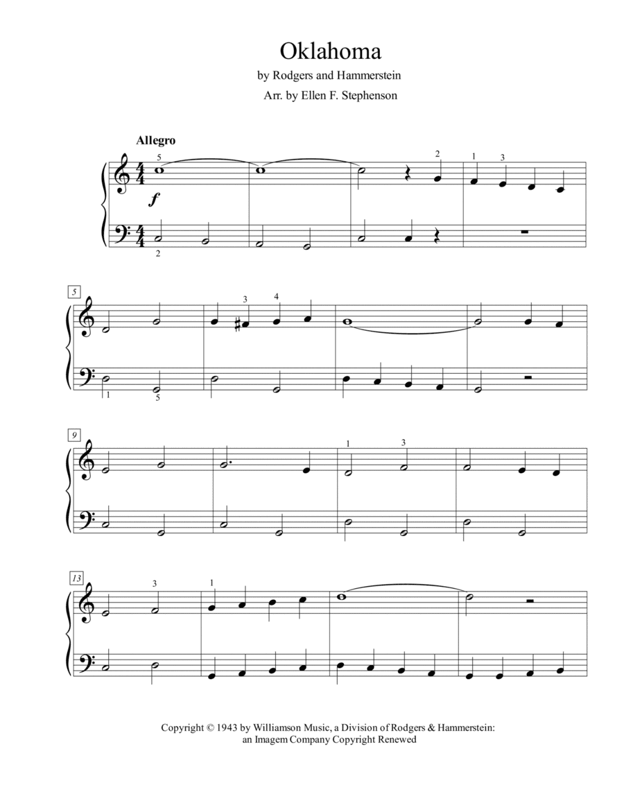 Oklahoma (arr. Ellen Foncannon Stephenson)