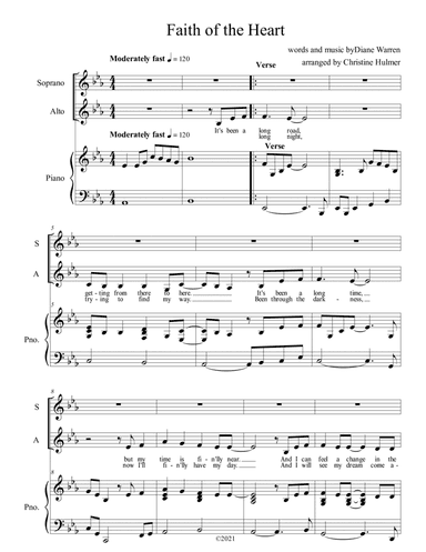 Faith Of The Heart (arr. Christine Hulmer)