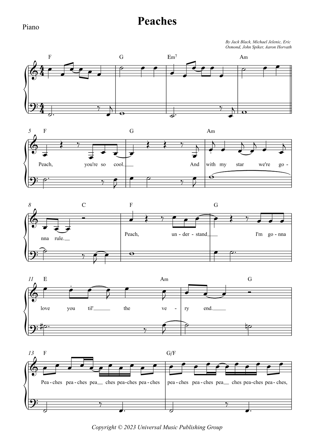 Peaches (arr. Wesley S. SIlva)