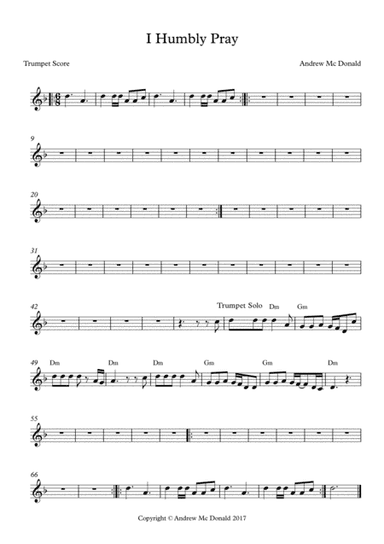 I Humbly Pray Bb Trumpet Score