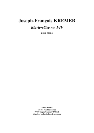 Joseph-François Kremer: Klaviersatzen no. 1-4