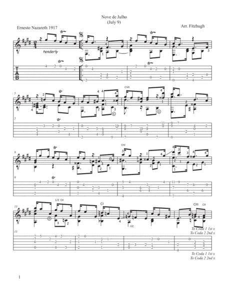 Nove de Julho TAB (arr. William Tiger Fitzhugh)