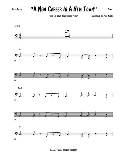 New Career In A New Town (arr. Accubass)