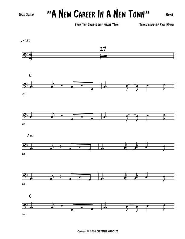 New Career In A New Town (arr. Accubass)