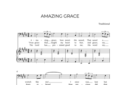 AMAZING GRACE - for piano and baritone in E major (arr. Alex Nunes Rodrigues)