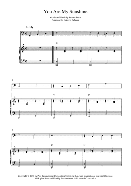You Are My Sunshine (arr. Kaiserin Rebecca)