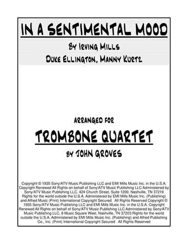In A Sentimental Mood (arr. John Groves)