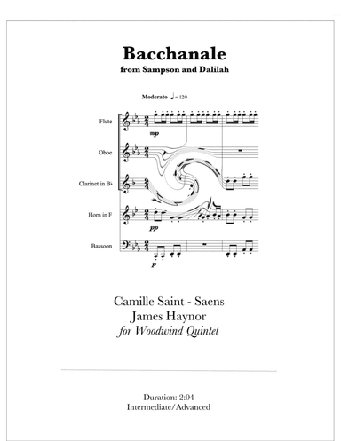 Bacchanole from Samson and Delilah for Woodwind Quintet (arr. James Haynor)