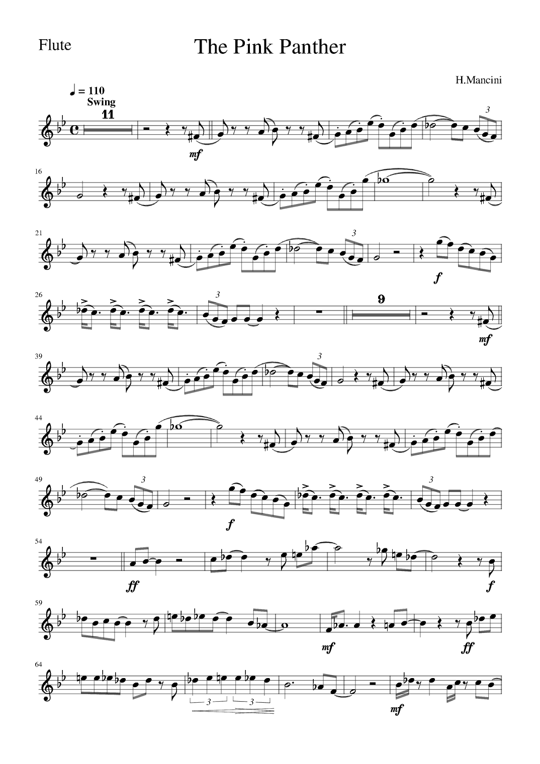 The Pink Panther (arr. Zachary Corbett)