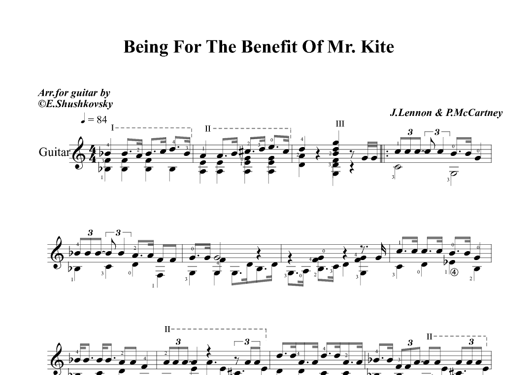 Being For The Benefit Of Mr. Kite (arr. Evgeny Shushkovsky)