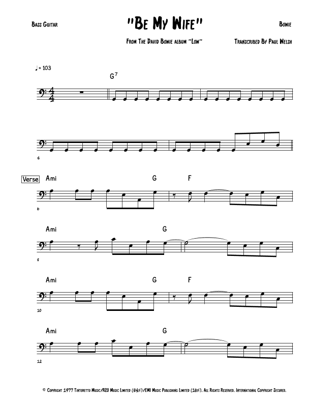 Be My Wife (arr. Accubass)