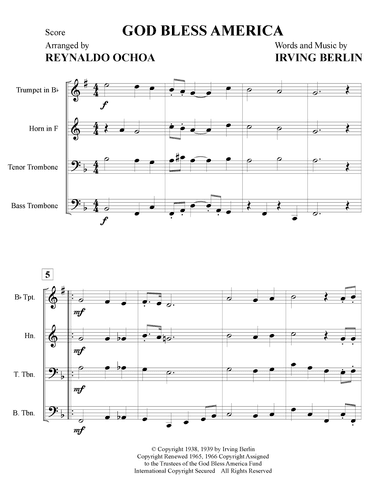 God Bless America ® (arr. Reynaldo Ochoa)