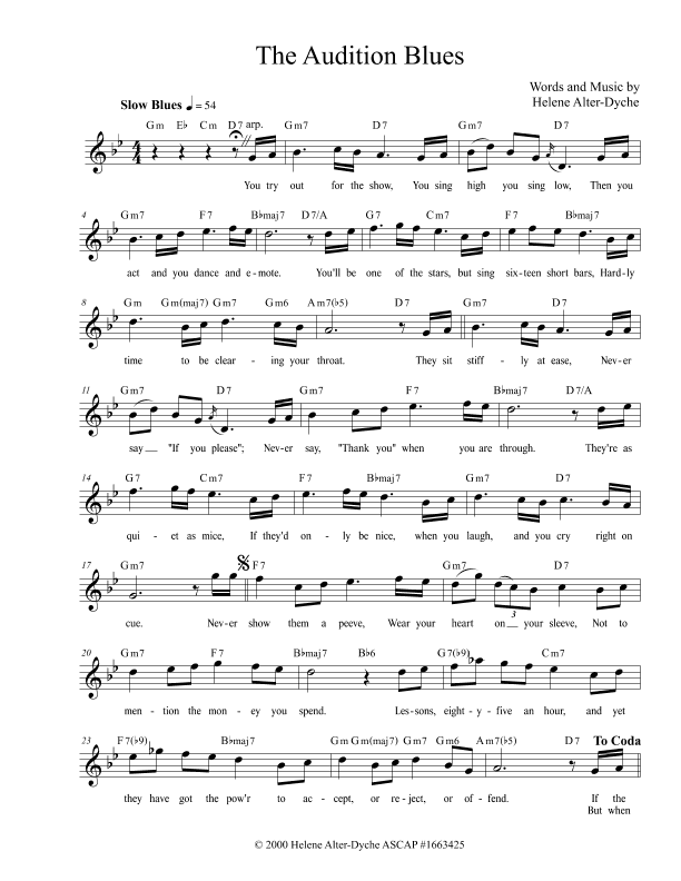 THE AUDITION BLUES