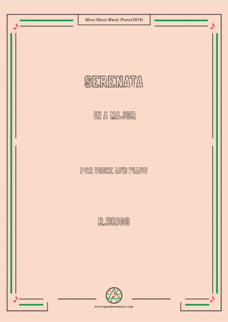 Drigo-Serenata in A Major,for Voice and Piano (arr. MSM)