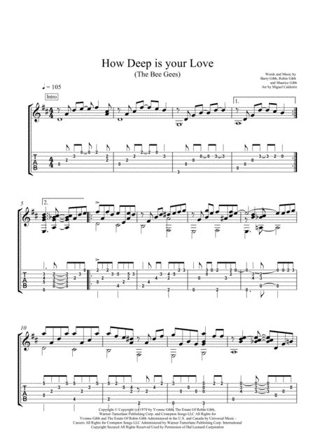 How Deep Is Your Love  from the Motion Picture SATURDAY NIGHT FEVER (arr. Miguel Ángel Calderón Hernández)