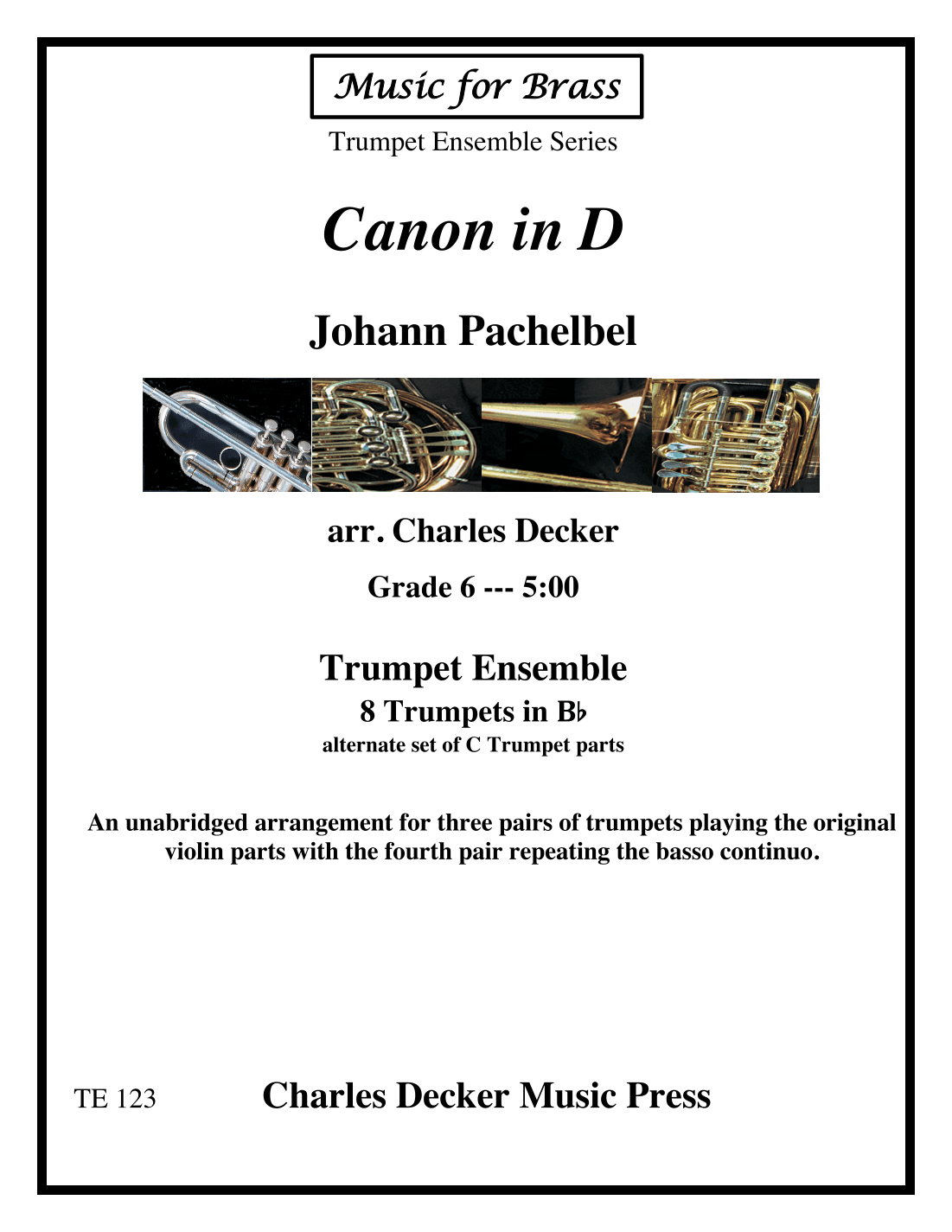 Canon in D for Trumpet Ensemble (arr. Charles Decker)
