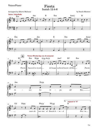 Fiesta (song in Spanish) (arr. Alberto Malisani)