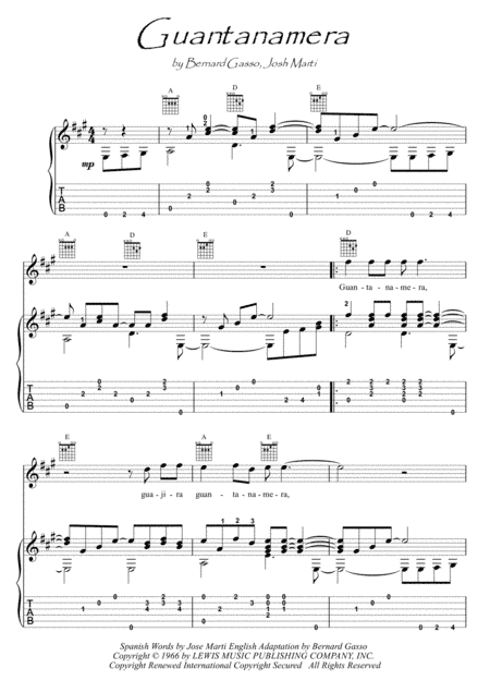 Guantanamera (arr. PianoSheetNow)