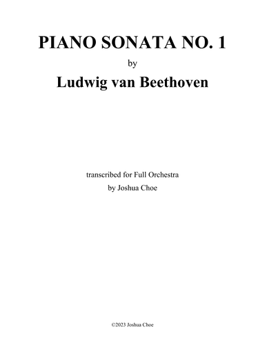 Piano Sonata No. 1 (arr. Joshua Choe)