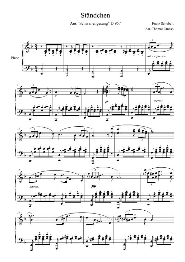 Schubert Serenade D 957 (arr. Thomas Jancso)