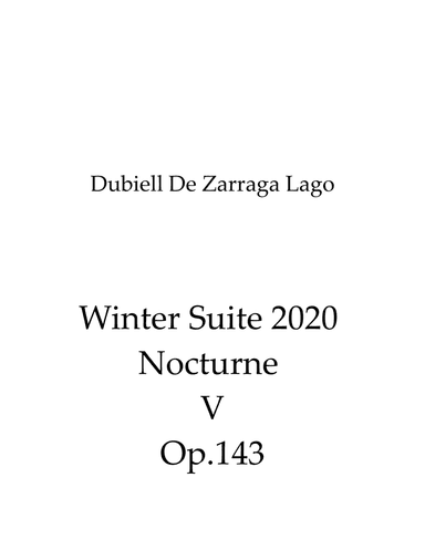Winter Suite 2020 Nocturne Op.143