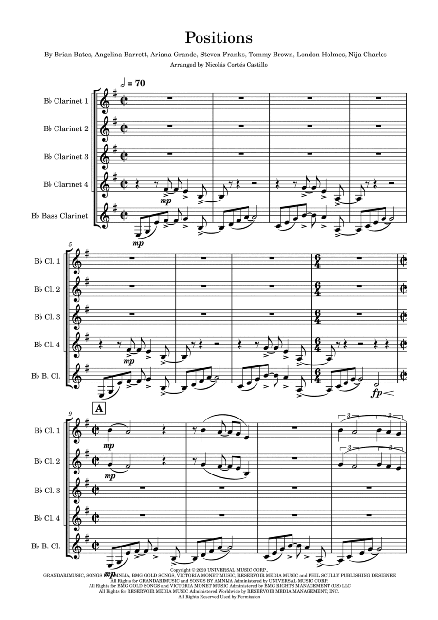 Positions (arr. Nicolás Cortés Castillo)