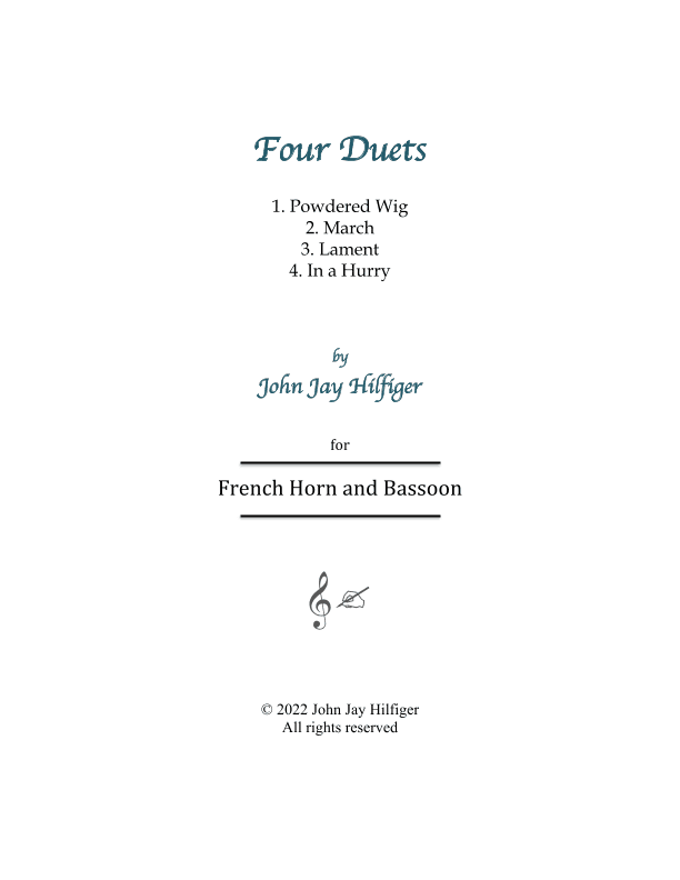 Four Duets for French Horn and Bassoon