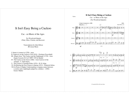 It Isn't Easy Being a Cuckoo for Woodwind Quartet (arr. John Gibson)