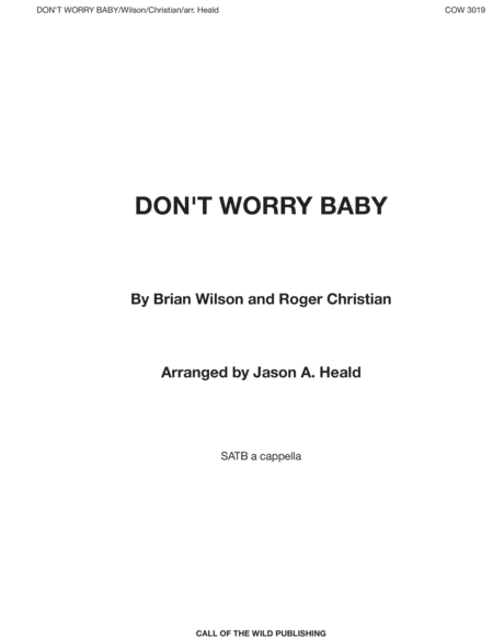 Don't Worry Baby (arr. Jason A. Heald)