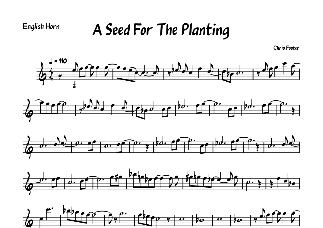 A Seed For The Planting - English Horn part