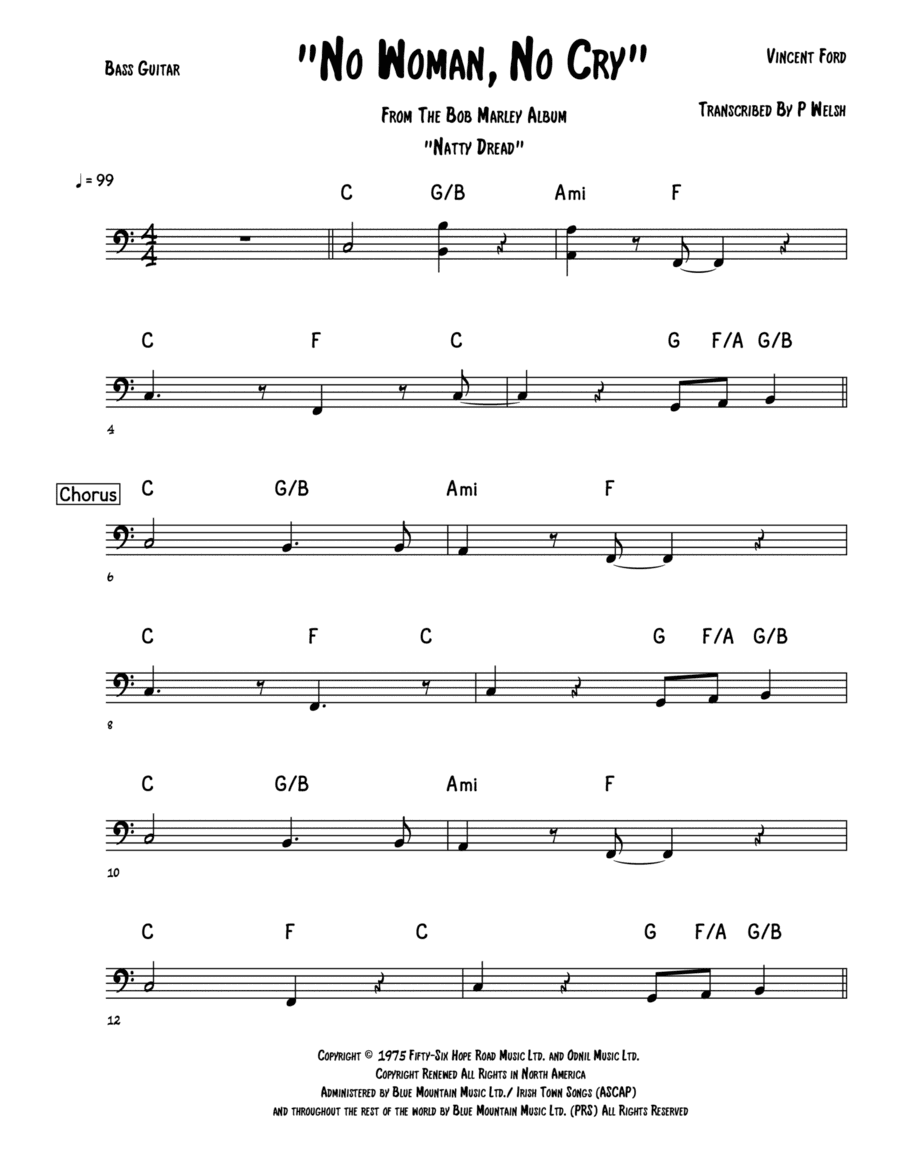 No Woman No Cry (arr. Accubass)