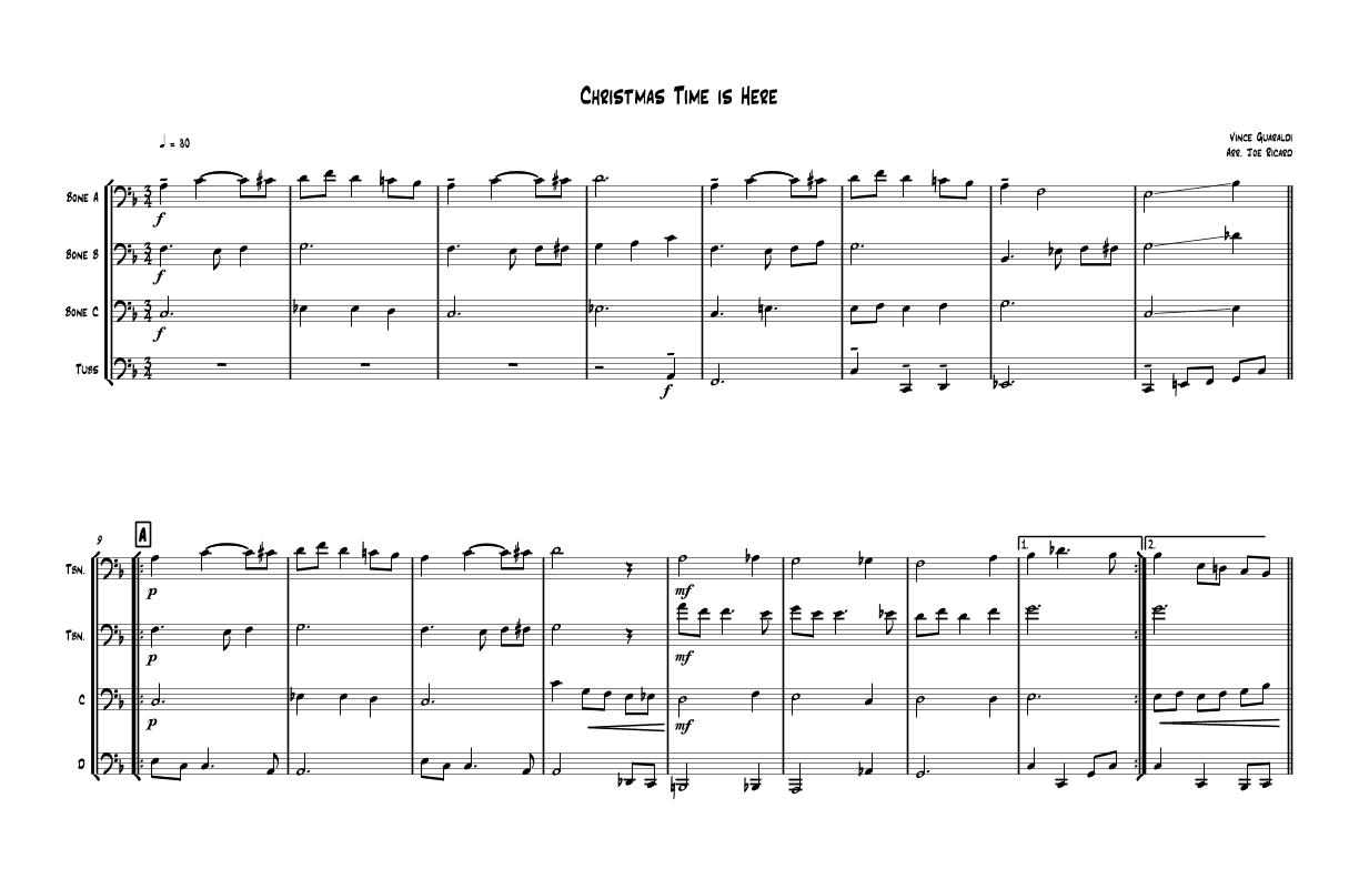 Christmas Time Is Here (arr. Joseph Ricard)