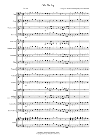 Ode To Joy for School Orchestra (arr. David Burndrett)