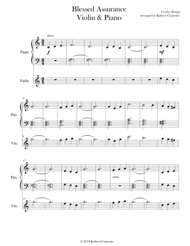 Blessed Assurance (Easy Piano & Violin) (arr. Kathryn Carpenter)