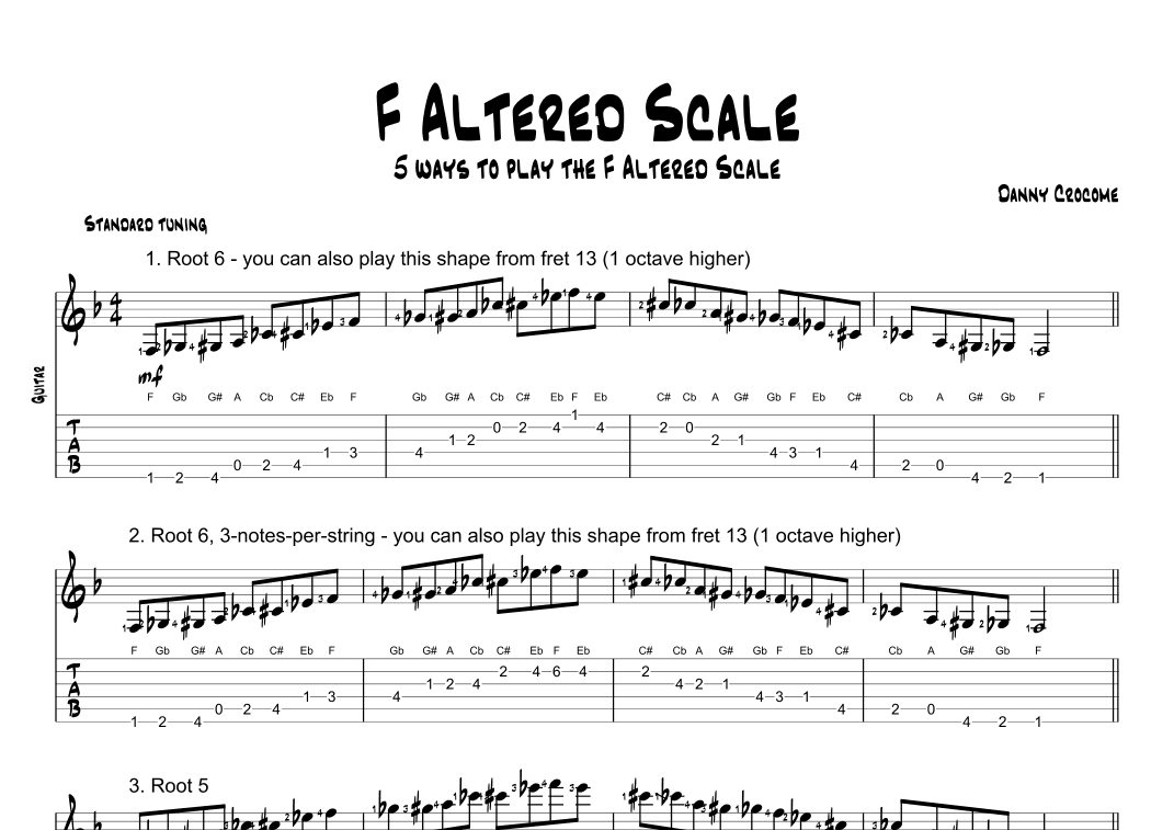 F Altered Scale (5 Ways to Play)