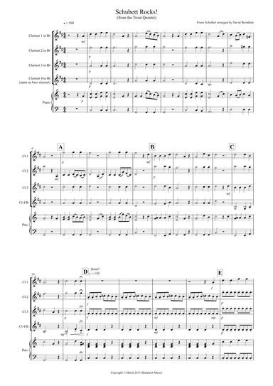 Schubert Rocks! for Clarinet Quartet (arr. David Burndrett)