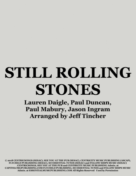 Still Rolling Stones (arr. Jeff Tincher)