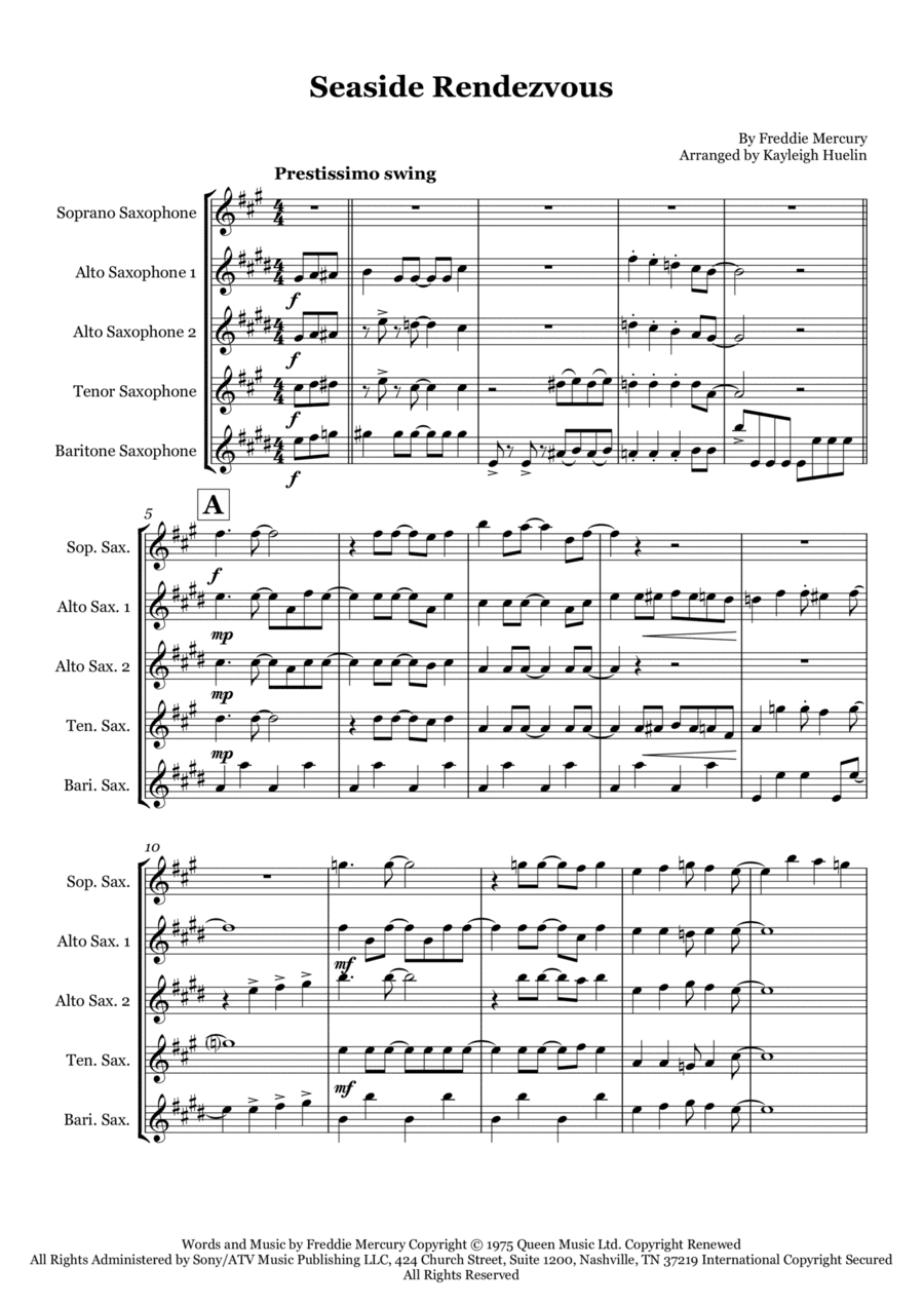 Seaside Rendezvous (arr. Kayleigh Huelin)