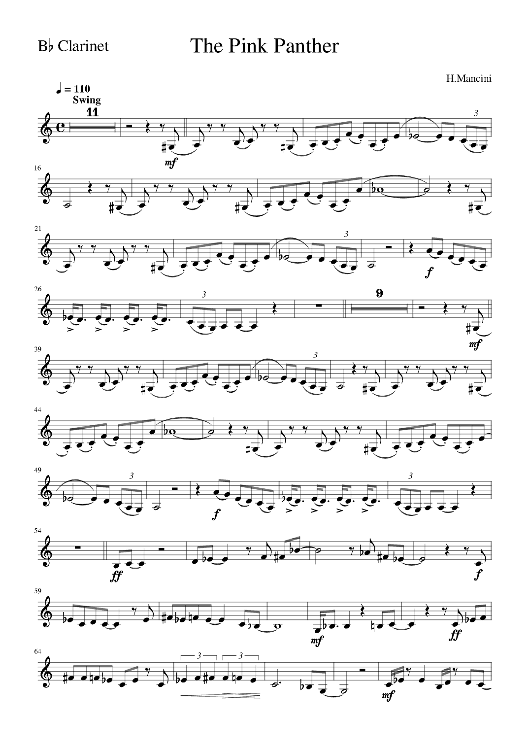 The Pink Panther (arr. Zachary Corbett)