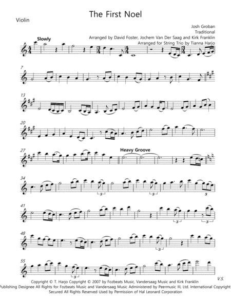 The First Noel - David Foster version arranged for String Quartet (arr. David Foster/Tianna Harjo)