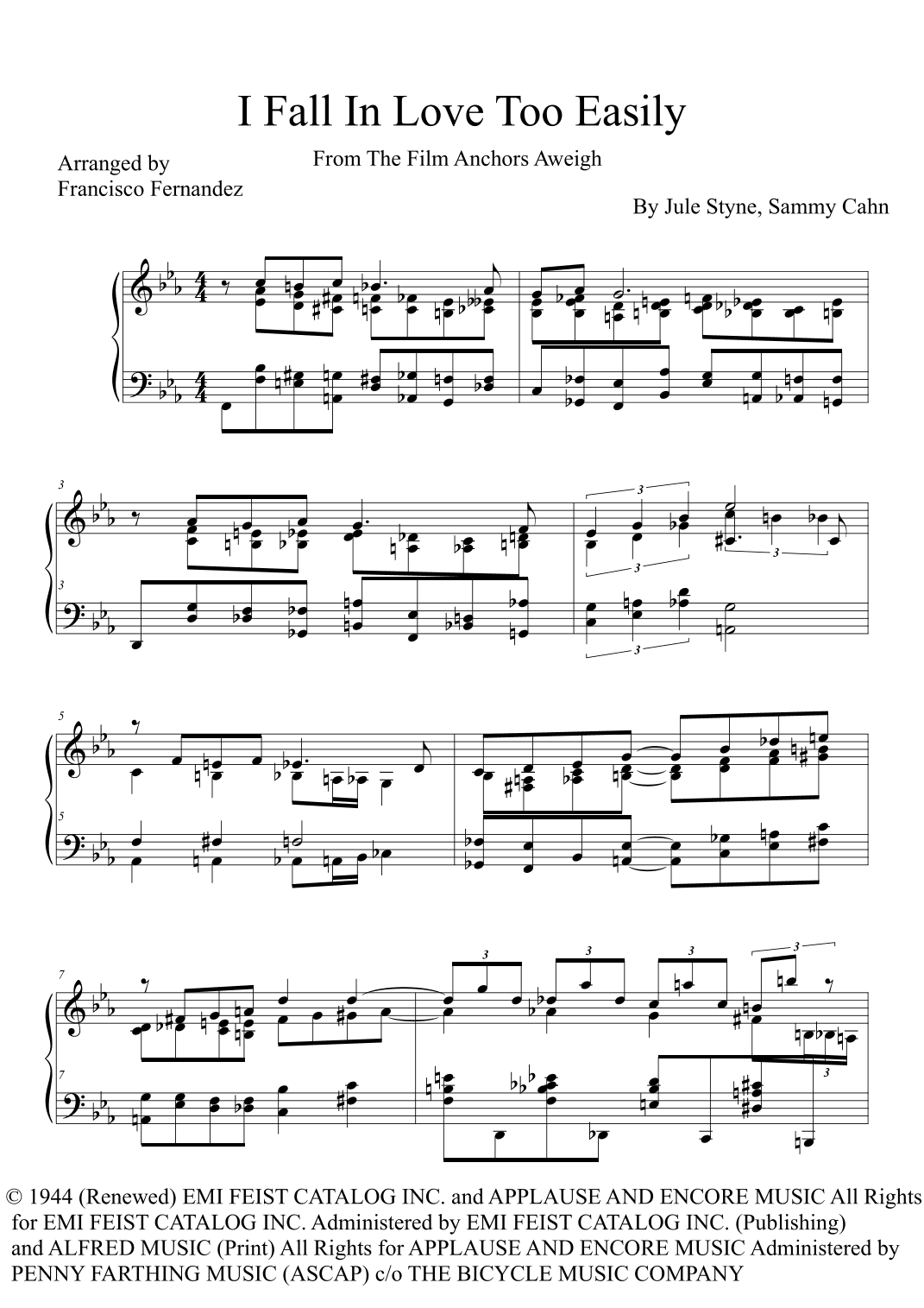 I Fall In Love Too Easily (arr. Francisco Fernandez)