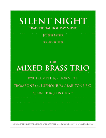 Silent Night - Trumpet, Horn, Trombone (Brass Trio) (arr. John Groves)