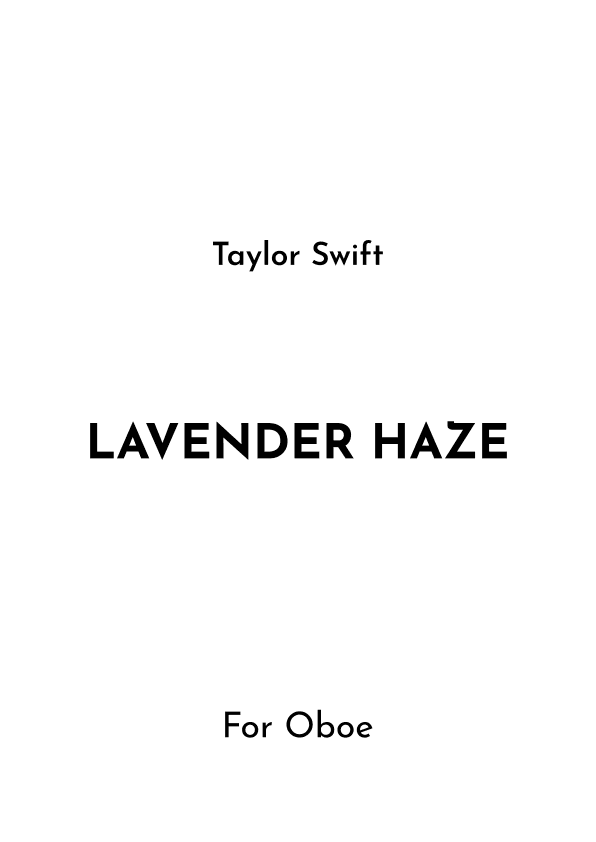 Lavender Haze (arr. Jireh J.)