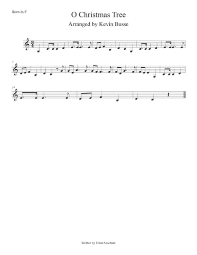 O Christmas Tree (Easy key of C) Horn in F (arr. Kevin Busse)