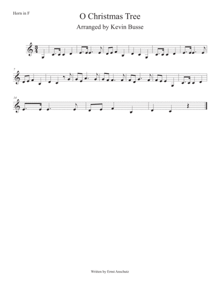 O Christmas Tree (Easy key of C) Horn in F (arr. Kevin Busse)