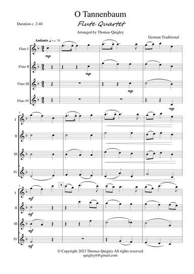 O Tannenbaum (arr. Thomas Quigley)
