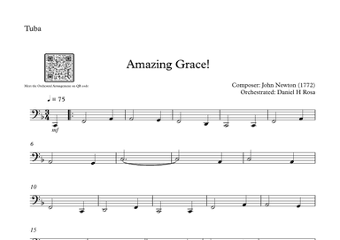 Amazing Grace How Sweet the sound - Easy Tuba (arr. Daniel H Rosa)