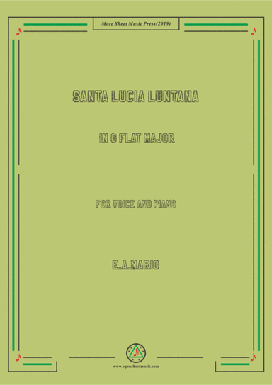 Mario-Santa Lucia Luntana in G flat Major (arr. MSM)