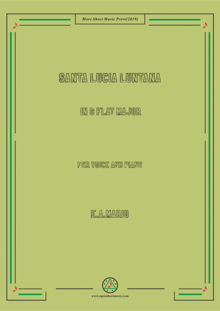 Mario-Santa Lucia Luntana in G flat Major (arr. MSM)