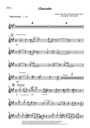 Charade (arr. Tony Benade)